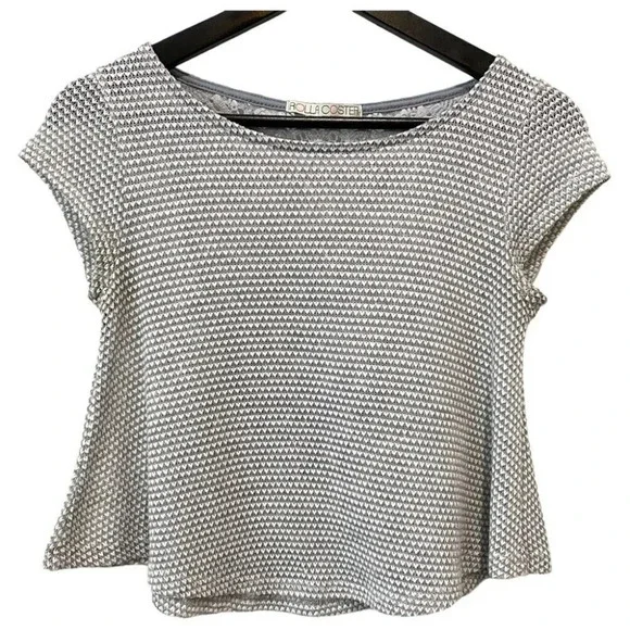 Rolla Coaster Y2K Light Grey Lace Knit Crop Top Size S - Picture 3 of 15